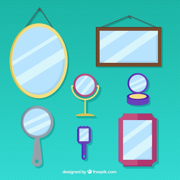 Vector differents kinds of mirrors