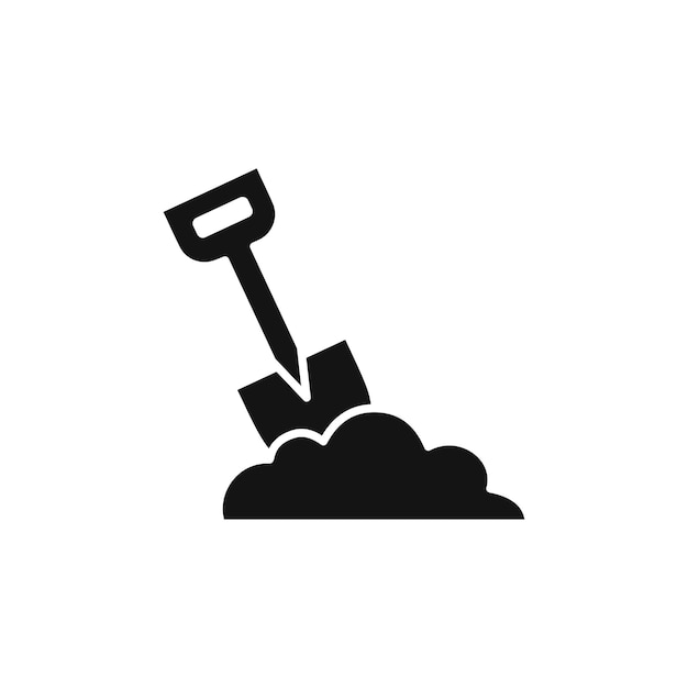 digging icon isolated on white background