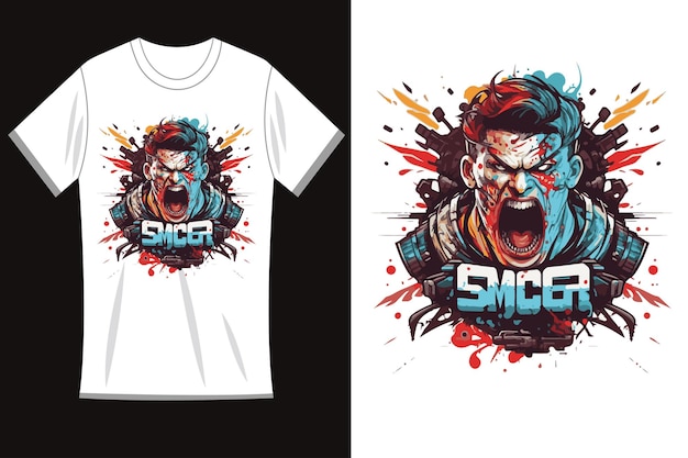 Digit art mascot logo design for t shirt template shirt mockup design