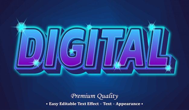 Digitaal 3d bewerkbaar tekststijleffect
