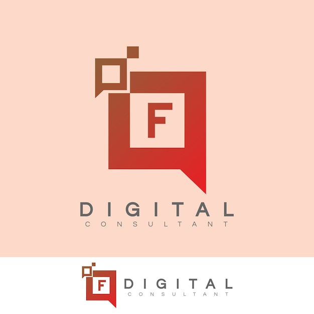 Digitaal adviseur aanvankelijk letter f logo ontwerp