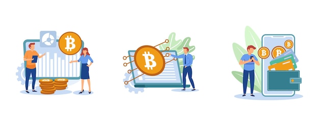 Digitaal geld. Cryptocurrency-markt, digitale valuta, elektronische portemonnee, e-geldoverdracht,