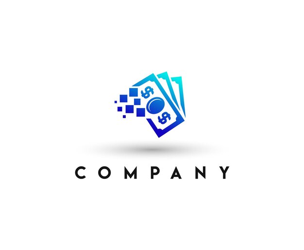 Digitaal geld-logo snel geld-logo