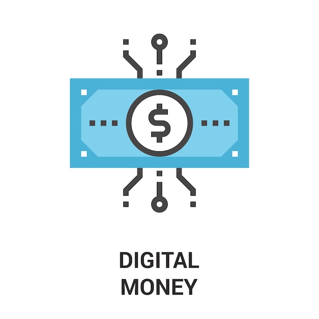 Digitaal geld pictogram concept