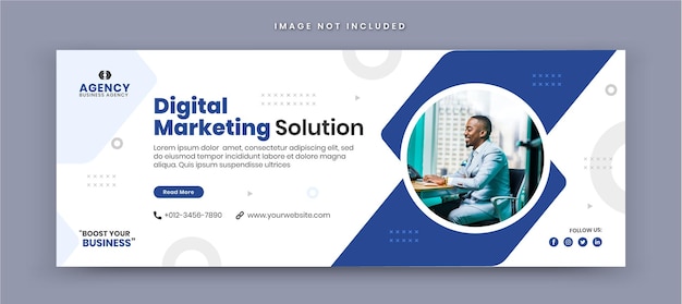 Digitaal marketingbureau en zakelijke flyer moderne facebook omslag social media post banner