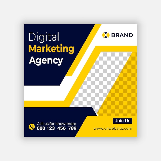 Digitaal marketingbureau en zakelijke social media postsjabloon digital marketing agency banner