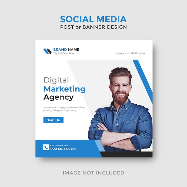 Digitaal marketingbureau social media post design premium vector