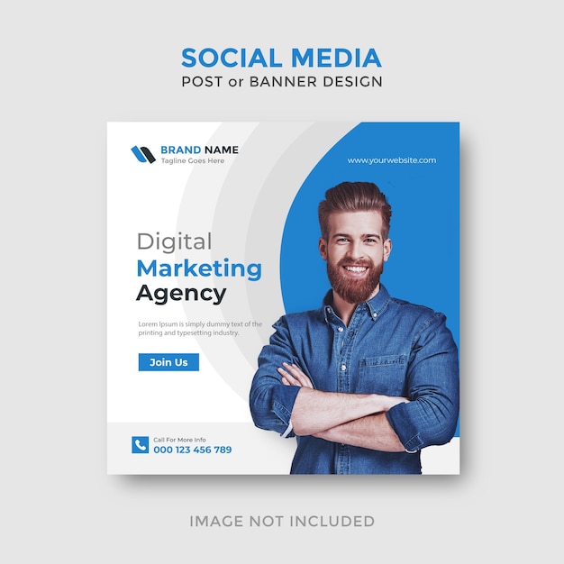Digitaal marketingbureau social media post design premium vector