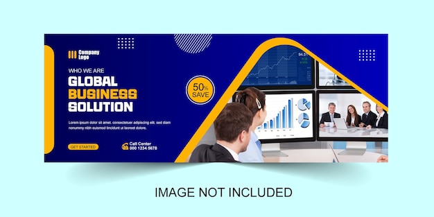 Digitaal marketingbureau sociale media Facebook-omslagsjabloon Premium Vector