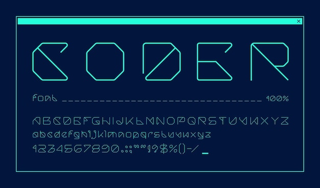 Digitaal sci fi tech lettertype futuristisch lettertype