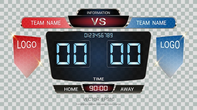 Vector digitaal scorebord voor timing.