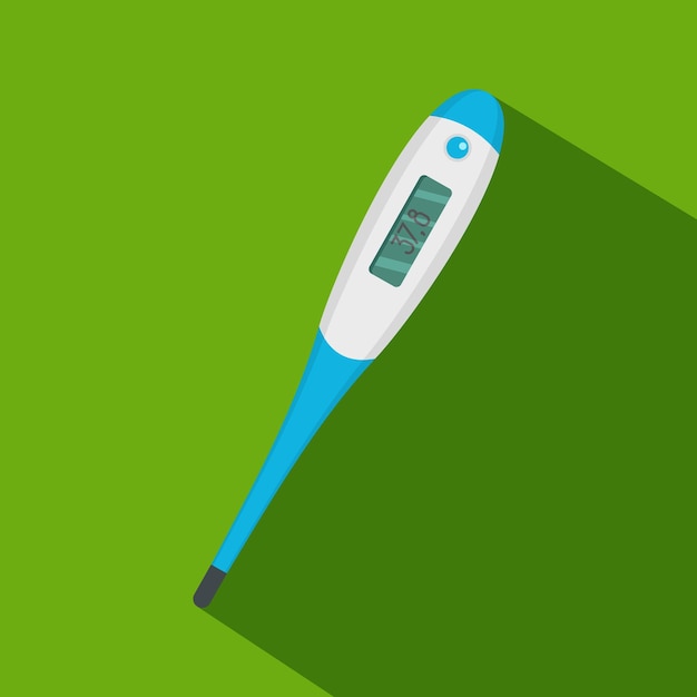 Digitaal thermometerpictogram vlakke afbeelding van digitaal thermometer vectorpictogram voor web