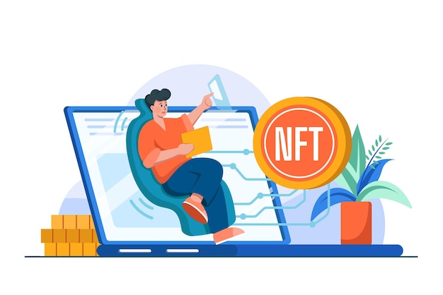 Digitaal token NFT-illustratieconcept