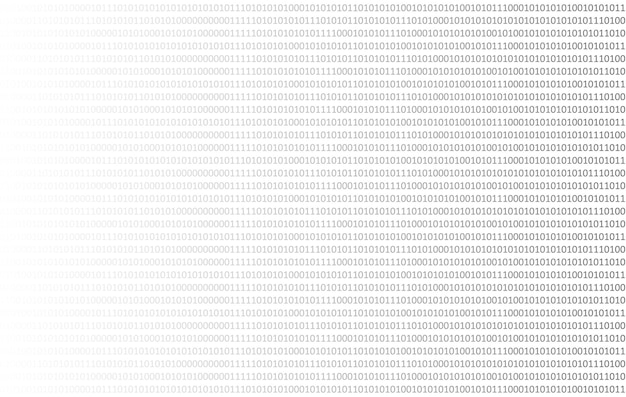 Digitaal veiligheidsconcept door binaire code die een hangslot trekt op witte achtergrond