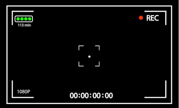 Вектор Цифровой 4k-камера видео видоискатель. запись камеры