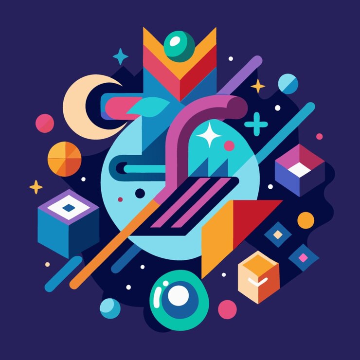 Vector digital abstract expression cartoon vector
