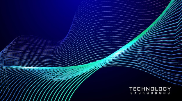 Vector digital abstract flowing particles technology background