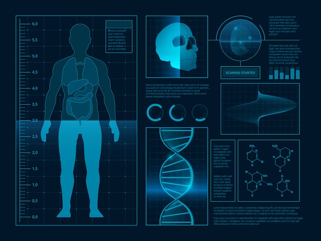 Vettore infografica digitale salute astratta.