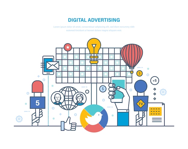 Digital advertising targeted interactive content marketing media planning brand promotion