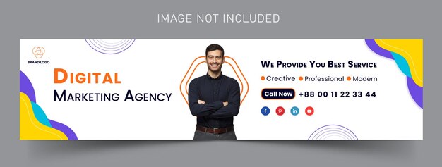 Digital Agency Expert LinkedIn Cover Banner Premium sjabloonontwerp