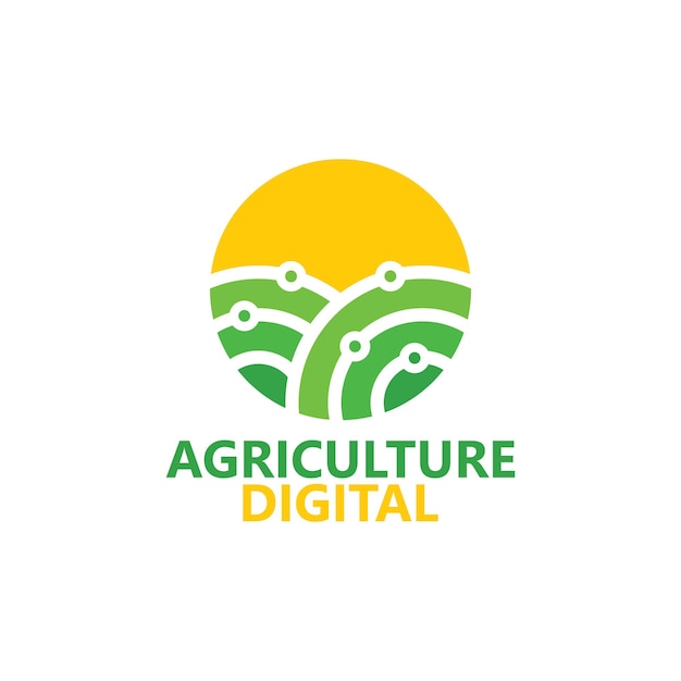 Progettazione del modello di logo dell'agricoltura digitale