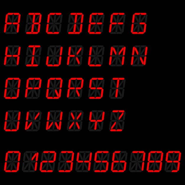 Vector digital alphabet template