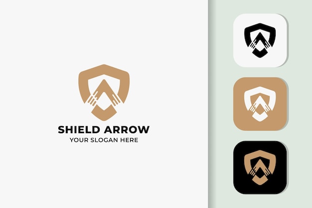 Digital arrow shield logo design lettera astratta un logo tecnologico