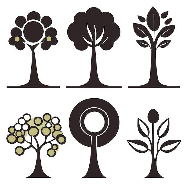 Vector digital art depicting ecofriendly plant icons