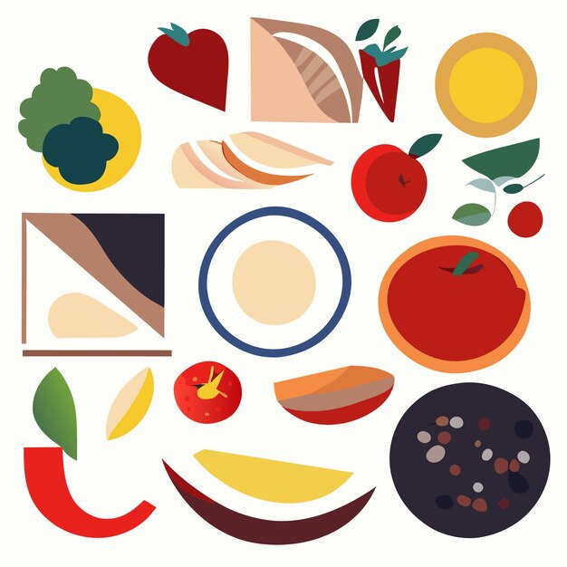Vector digital art depicting gourmet food