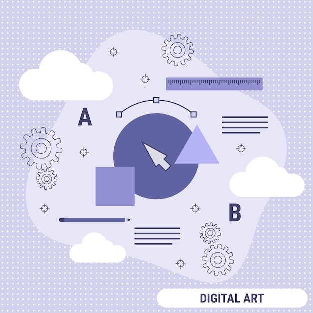 Illustrazione di concetto di vettore di stile di design piatto di arte digitale