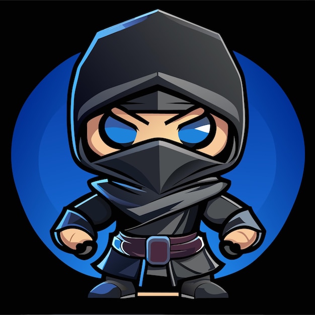 Vector digital art of a frontfacing ninja