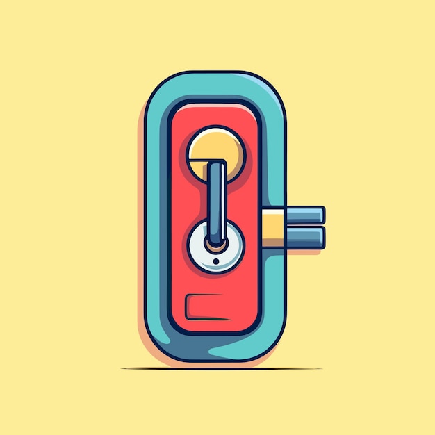 A digital art illustration of a battery with a red light.