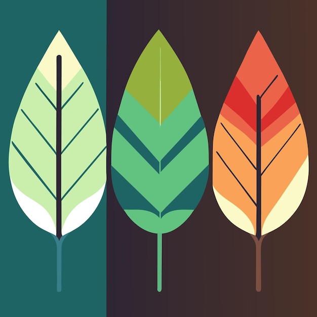 Vector digital art leaf and flower bundle