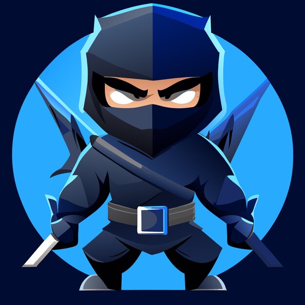 Vector digital art of ninja mascot