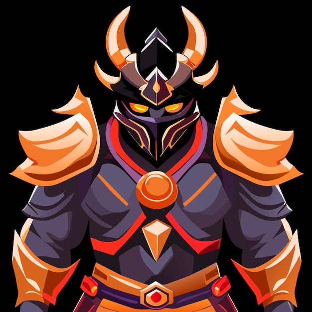 Vector digital art warrior front view