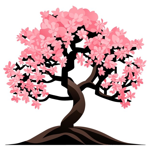 Vector digital artwork highquality vector of a detailed isolated cherry blossom tree