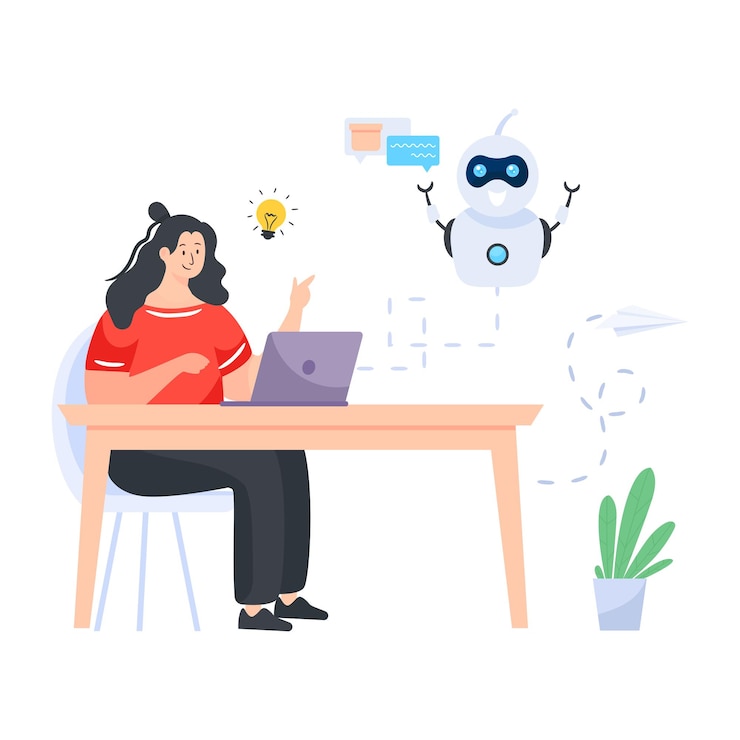 Vector digital assistant illustration flat editable vector