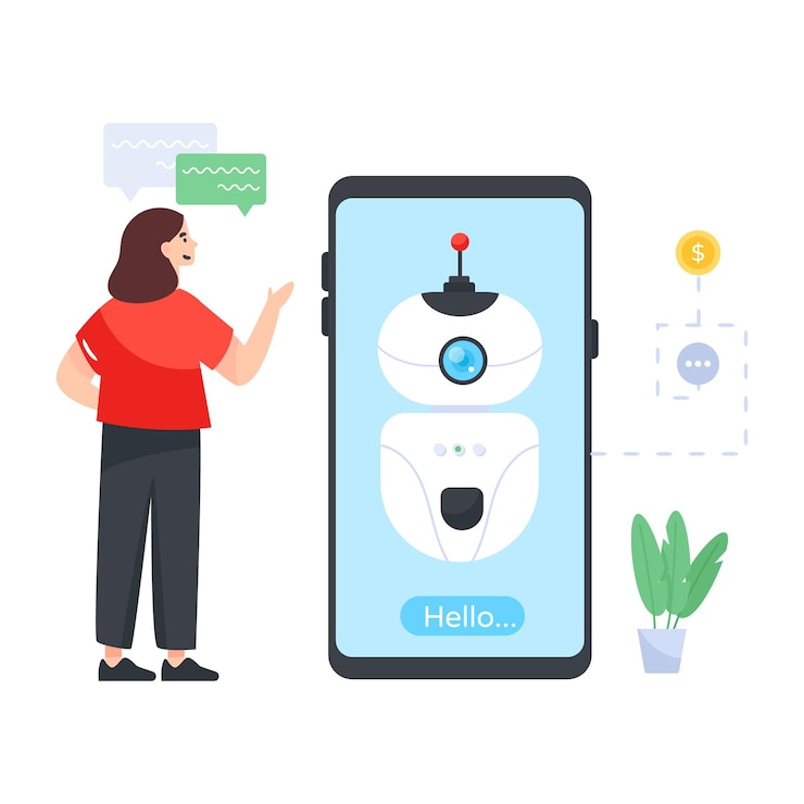 Vector digital assistant illustration flat editable vector