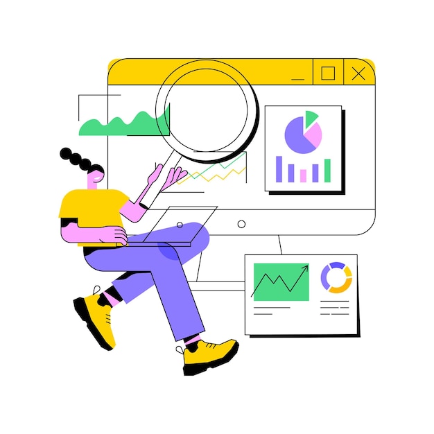 Illustrazione vettoriale del concetto astratto di auditing digitale