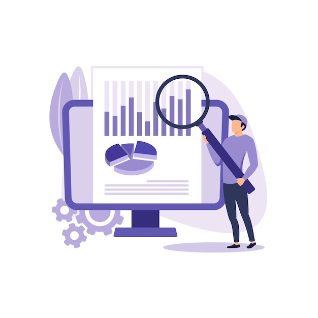 Digital Auditing flat modern design illustration