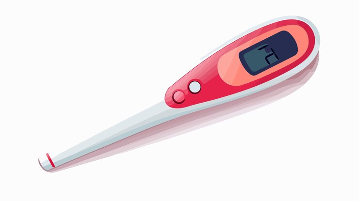 Vector digital baby thermometer for accurate temperature measurement in pediatrics