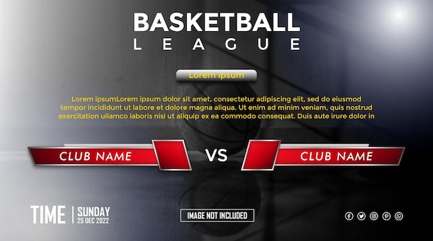 Vector digital banner template with sportschampionshipleague theme title bar ornament