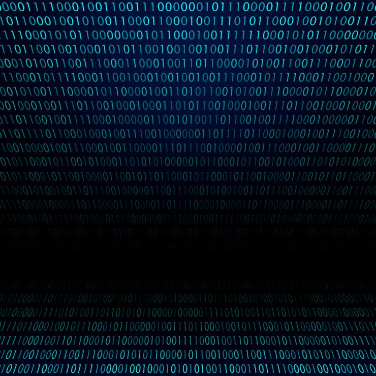 Vector digital  binary code background. matrix style program. random falling numbers.