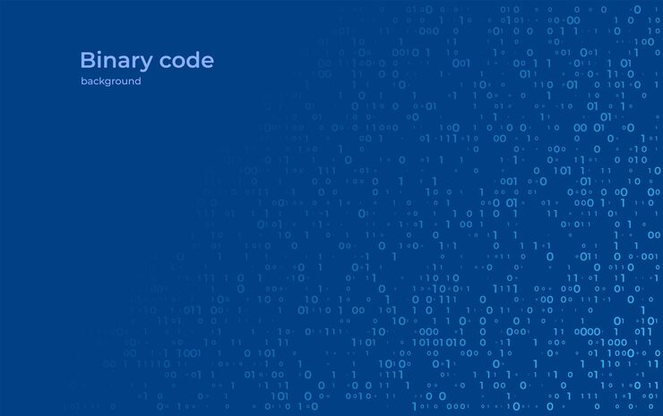 Vector digital binary code matrix background abstract flow of data and numbers in virtual space technology concept of programming artificial intelligence and cyber network innovation
