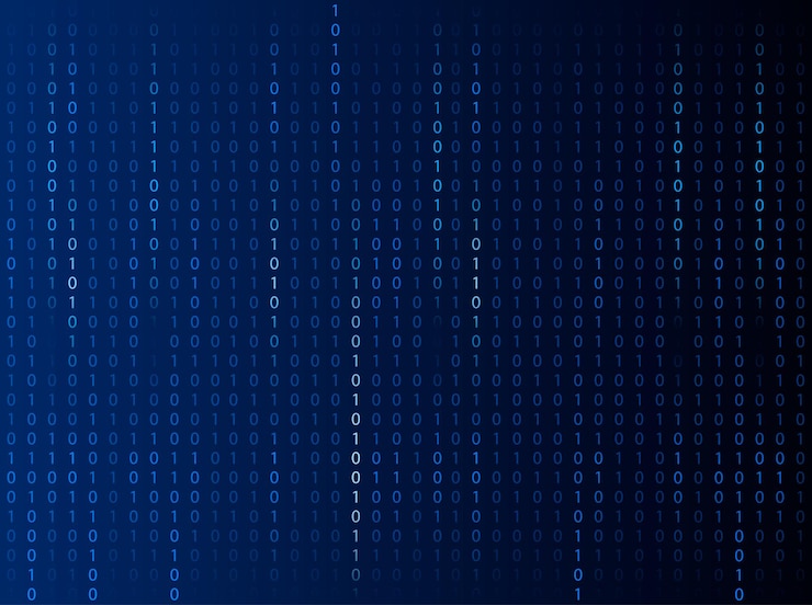 Vector digital binary data and streaming binary matrix code background