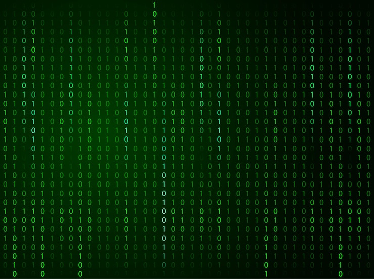 Vector digital binary data and streaming binary matrix code background