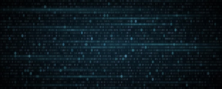 Vector digital binary software code background with glowing effect. secure data concept. digital data technology concept. random numbers 0 and 1. vector illustration