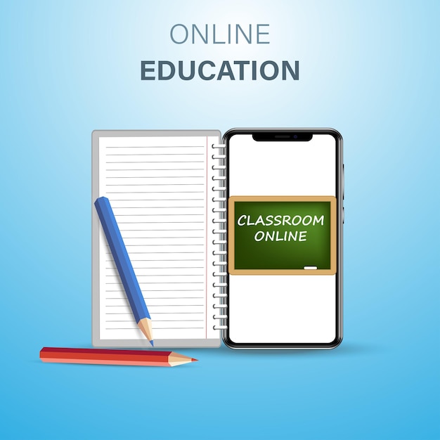 Digital blackboard for online education. Back to the concept school. Training by phone