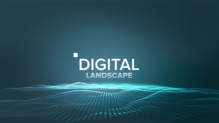 Vector digital blue landscape 