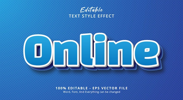 Цифровой синий онлайн эффект стиля текста Редактируемый текстовый эффект